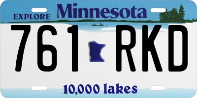 MN license plate 761RKD