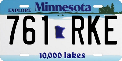 MN license plate 761RKE