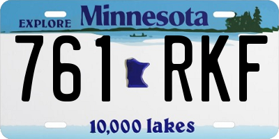 MN license plate 761RKF