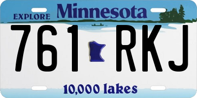 MN license plate 761RKJ