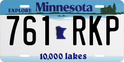 MN license plate 761RKP