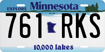 MN license plate 761RKS