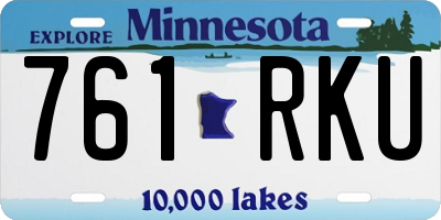 MN license plate 761RKU