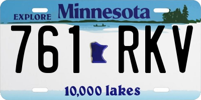 MN license plate 761RKV