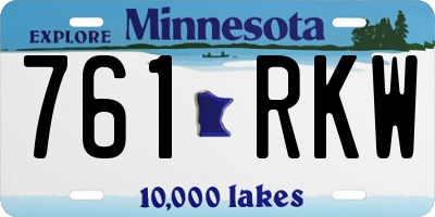 MN license plate 761RKW