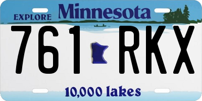 MN license plate 761RKX