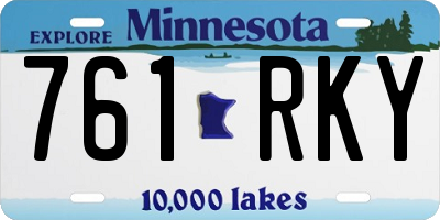 MN license plate 761RKY