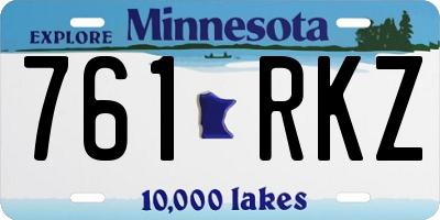 MN license plate 761RKZ