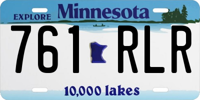 MN license plate 761RLR