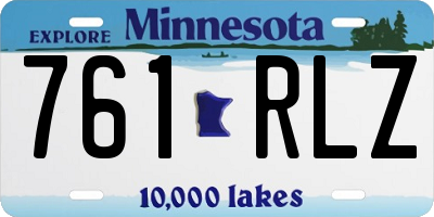 MN license plate 761RLZ