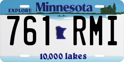 MN license plate 761RMI