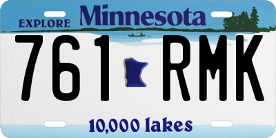 MN license plate 761RMK