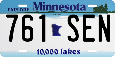 MN license plate 761SEN