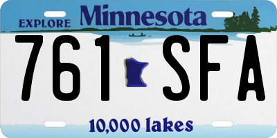 MN license plate 761SFA