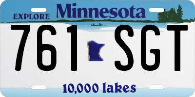 MN license plate 761SGT
