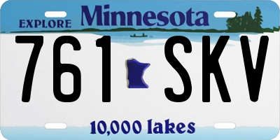 MN license plate 761SKV