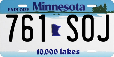 MN license plate 761SOJ