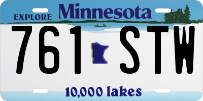 MN license plate 761STW