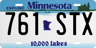 MN license plate 761STX