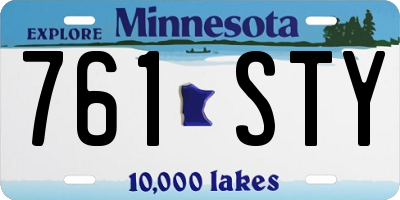MN license plate 761STY