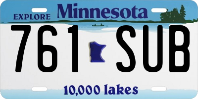 MN license plate 761SUB