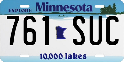 MN license plate 761SUC