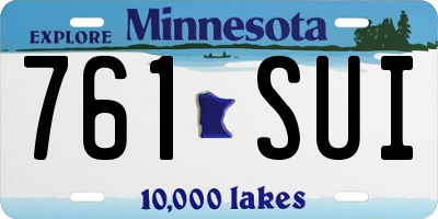 MN license plate 761SUI