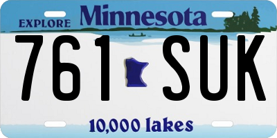 MN license plate 761SUK