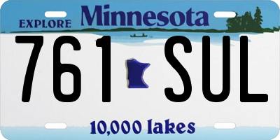MN license plate 761SUL