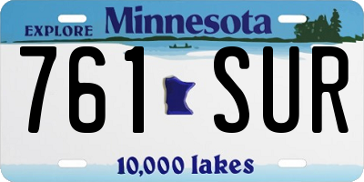 MN license plate 761SUR