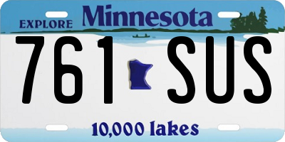 MN license plate 761SUS