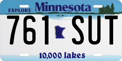 MN license plate 761SUT