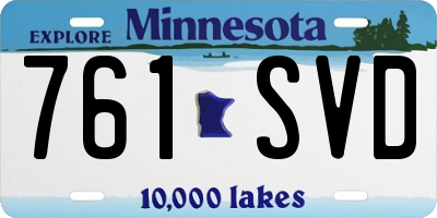 MN license plate 761SVD