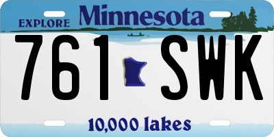 MN license plate 761SWK