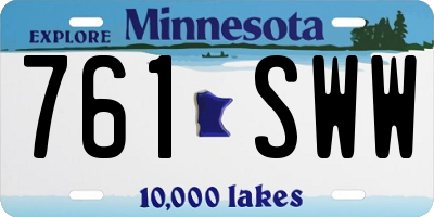 MN license plate 761SWW