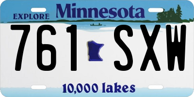 MN license plate 761SXW