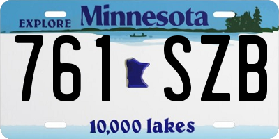 MN license plate 761SZB