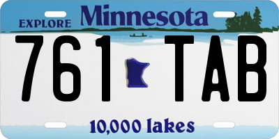 MN license plate 761TAB