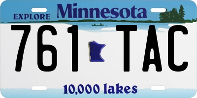 MN license plate 761TAC