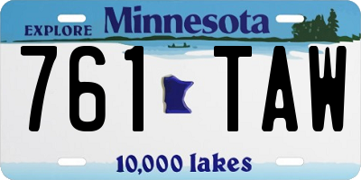MN license plate 761TAW