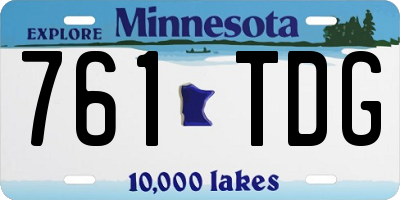 MN license plate 761TDG