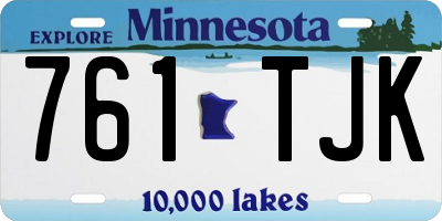 MN license plate 761TJK