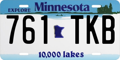 MN license plate 761TKB