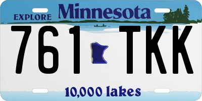 MN license plate 761TKK