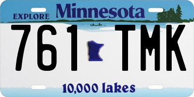 MN license plate 761TMK