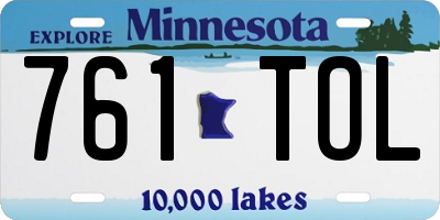 MN license plate 761TOL
