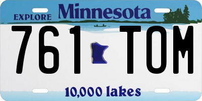 MN license plate 761TOM