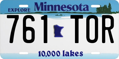 MN license plate 761TOR