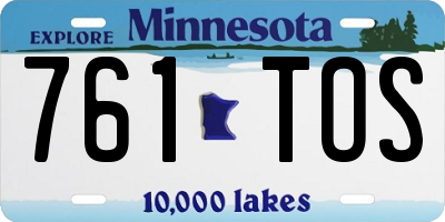 MN license plate 761TOS