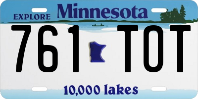 MN license plate 761TOT